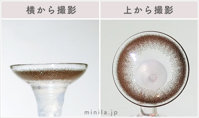 チョコブラウンレポレンズ写真横と上から