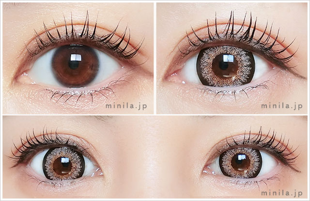 チョコレート（ワンデー）レポ装着画像正面