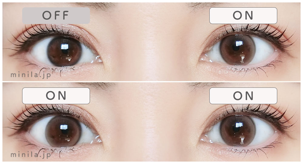 デューイクリスティン ブラウンレポ装着画像両目