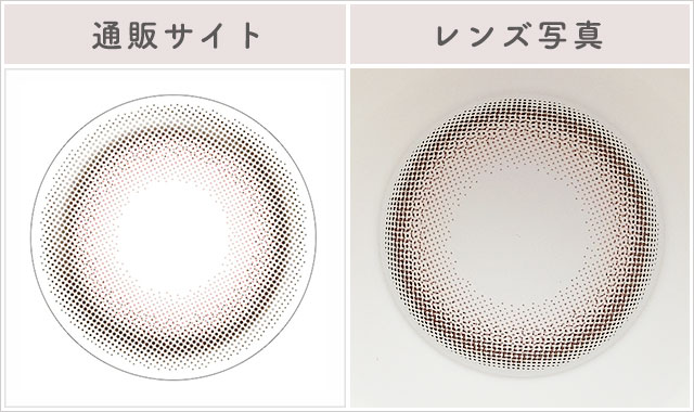 ピーチマカロンレポレンズ写真通販サイトと比較