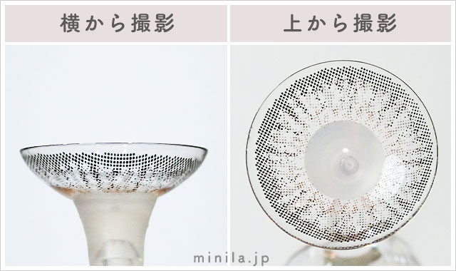 ショコラアッシュレポレンズ写真横と上から