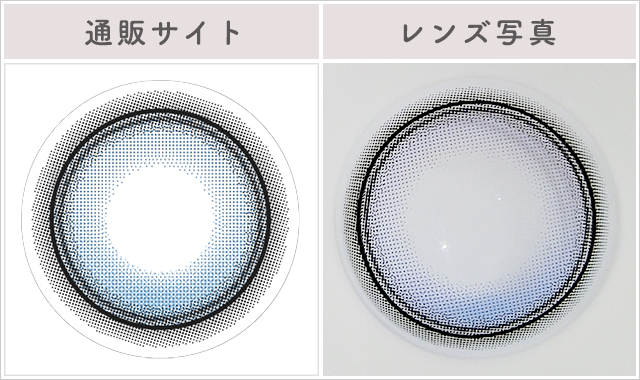 ダークコアレポレンズ写真通販サイトと比較