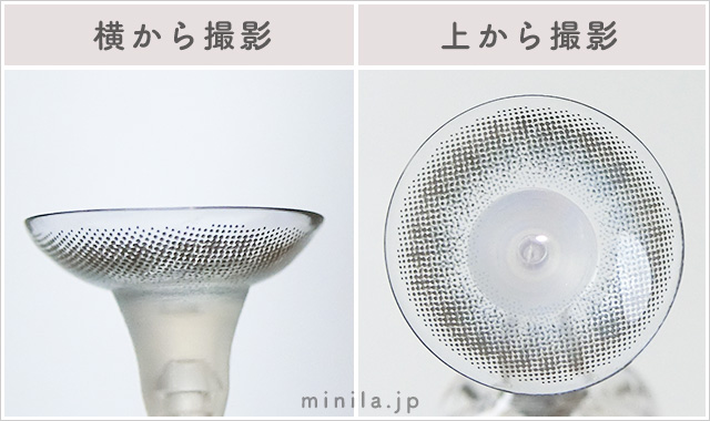 リリーグレージュレポレンズ写真横と上から