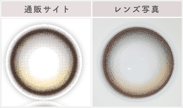 リアリーブラウンレポレンズ写真通販サイトと比較