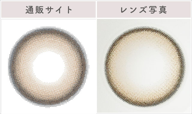 ラテベージュレポレンズ写真通販サイトと比較