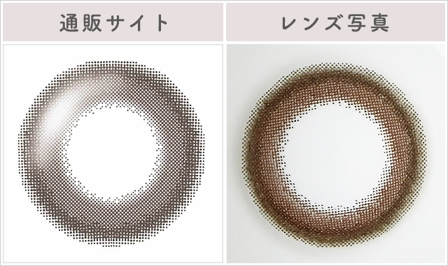 ダークブラウンレポレンズ写真通販サイトと比較